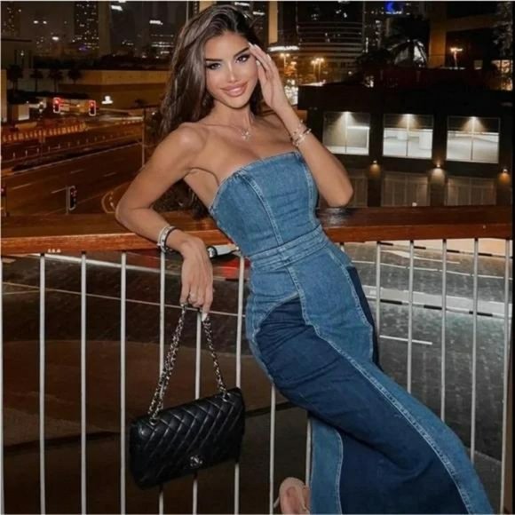 mia denim dress With our stylish denim cotton summer dress women Midnight Denim Midi Dress AU Size:10